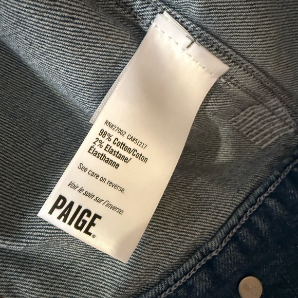 PAIGE Women's Rowan Blaine Distressed Classic Blue Jean Jacket - Picture 3 of 7